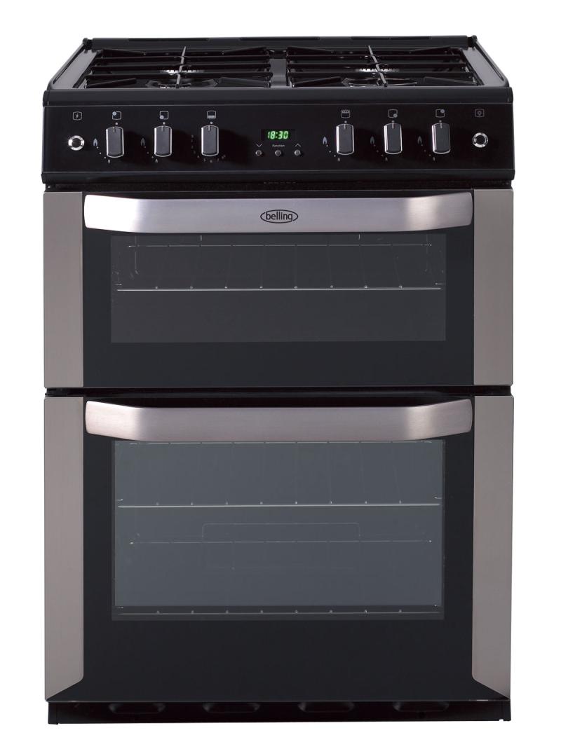 Belling 50cm Double Cavity FFD Gas Oven With Separate Grill White
