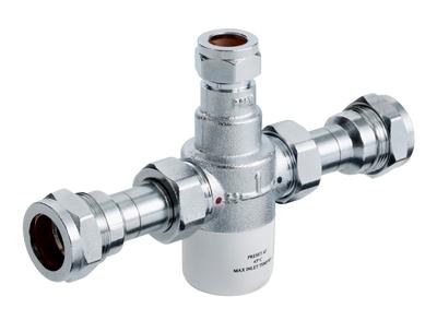 Bristan 15mm Thermostatic Blending Valve with 22mm Inlet Chrome - BLV 15MM WOVPORT - BLV15MMWOVPORT - DISCONTINUED