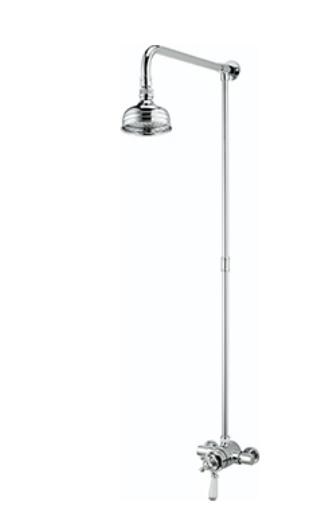 Bristan Regency Thermostatic Exposed Dual Control Mini Valve Shower with Rigid Riser - R2 SHXRR C - R2SHXRRC 