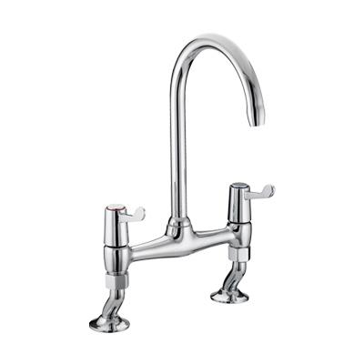 Bristan Value Lever Bridge Deck Sink Mixer (6inch - 152mm) - VAL BRDSM C 6 CD - VALBRDSMC6CD