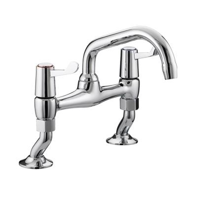 Bristan Value Lever Pillar Bridge Sink Mixer (3inch - 76mm) - VAL PSNK C CD - VALPSNKCCD