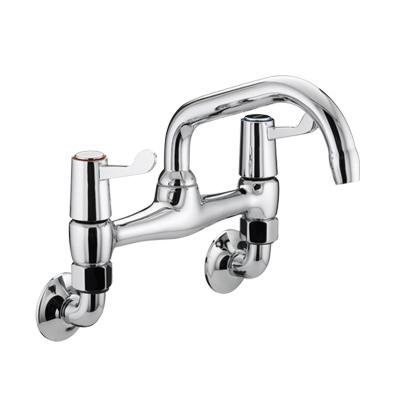 Bristan Value Lever Wall Mounted Bridge Sink Mixer (3inch - 76mm) - VAL WMSNK C CD - VALWMSNKCCD