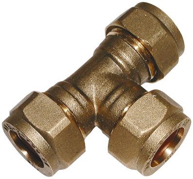 54mm Brass Compression Equal Tee - CFET-54