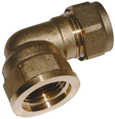 8mm x 1/4" Brass Compression Female Elbow C x FI - CFFE-8-14