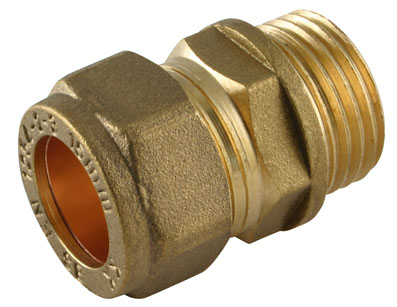 10mm x 3/8" Brass Compression Male Adaptor C x MI - CFM-10-38