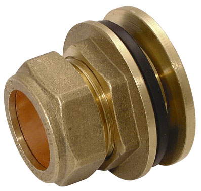 42mm Brass Compression Tank Connector & Washer - CFTC-42