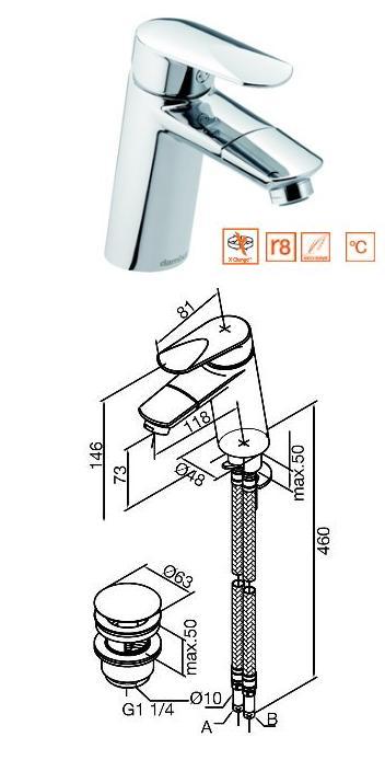 Damixa - Clover Multi Function Mixer with Pop Up Waste - TB150641 - SOLD-OUT!!