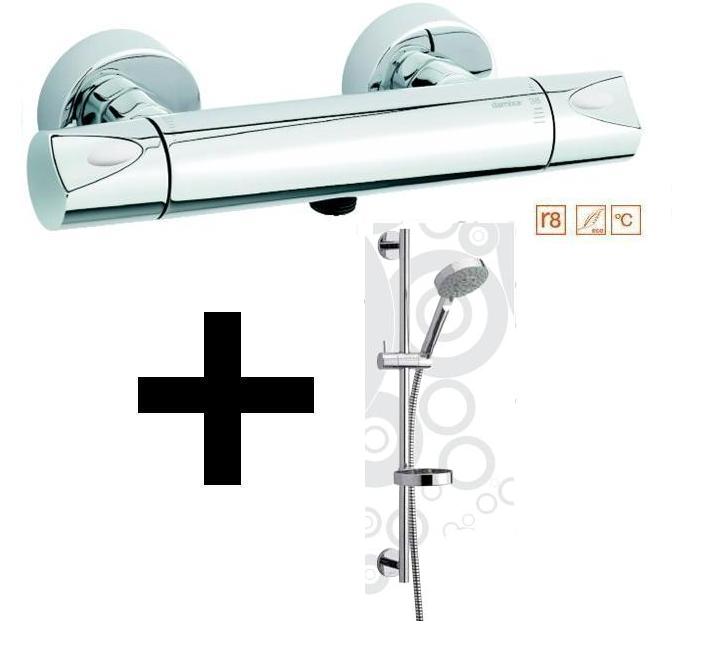 Damixa Thermostatic Bottom Outlet Shower Mixer + Kudos Grande Shower Set - TB150741 + TB240341