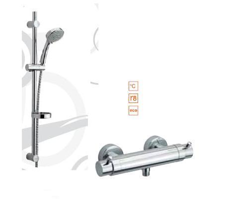 Damixa Thermostatic Bottom Outlet Shower Mixer + Contour Mini Shower Set - TB210041 + TB230041