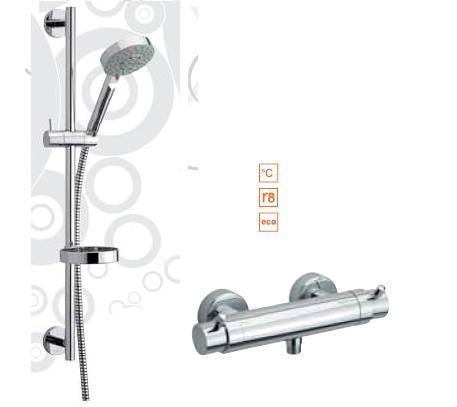 Damixa Thermostatic Bottom Outlet Shower Mixer + Kudos Grande Shower Set - TB210041 + TB240341