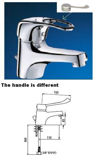 Single Lever Mixer, Spout H45, Long Lever - DD 2221L