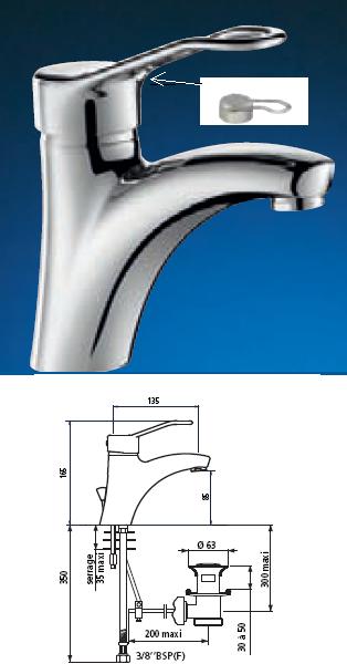 Single Lever Mixer, Spout H85, Sculptured Lever - DD 2520