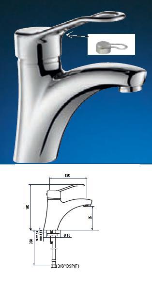 Single Lever Mixer, Spout H85, Sculptured Lever - DD 2521