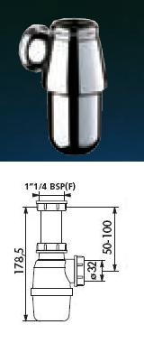 Basin/Urinal Waste Polypropylene 1"1/4 - DD 518000