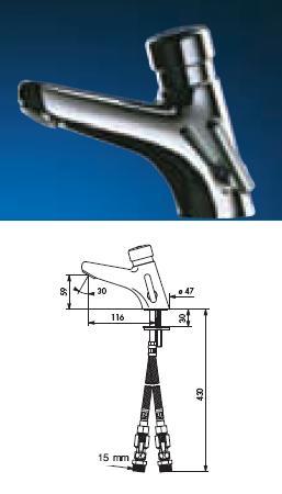 TEMPOMIX 2 For Basin Anti-Blocking (AB) With Stop Cock, 15mm Compression - DD 70000115