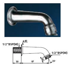 Shower Arm 1/2" BSP(MM) - DD 710000