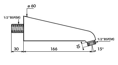 Shower Arm 1/2" BSP(MM) L. 170 - DD 710002