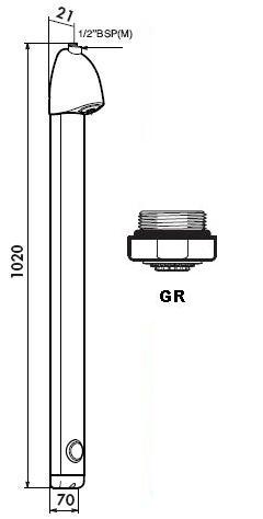 SPORTING Panel White Coating, GR Shower Head - DD 714701GR