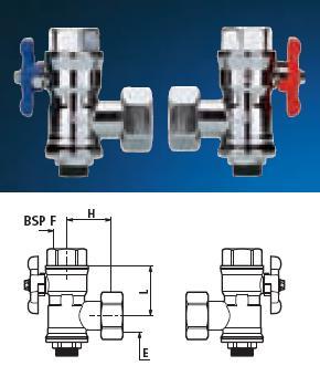 1x2 Square Isolating Valves 3/4" BSP(F) 1" BSP(F) - DD 730803.2P