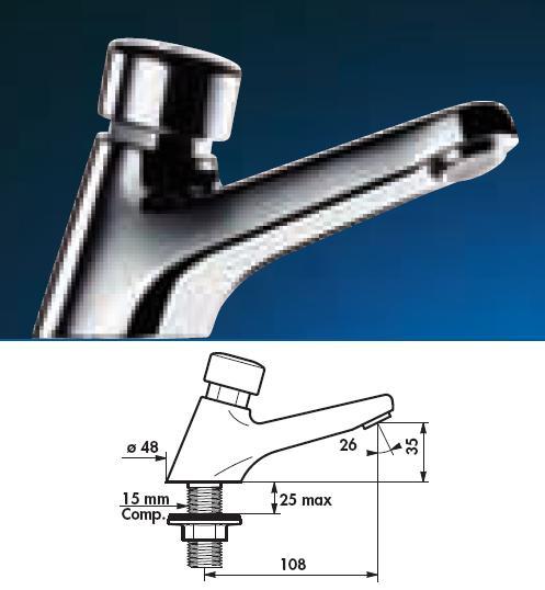 TEMPOSTOP Basin Tap 15mm Compression 15 (seconds) - DD 745250