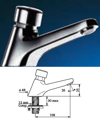 TEMPOSTOP Basin Tap Anti-Blocking (AB) 15 mm Compression 12 (seconds) - DD 745351