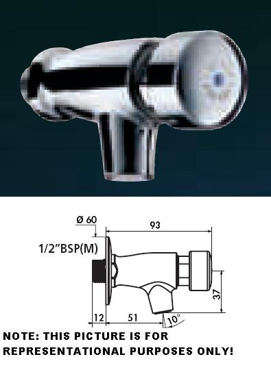 TEMPOSTOP Bib Tap Anti-Blocking (AB) 1/2" BSP(M) With Wall Plate - DD 746291