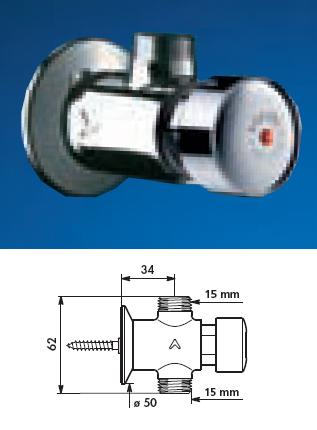 TEMPOSTOP Shower Valve, Straight 15mm Compression 15 (seconds) - DD 747116