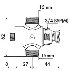 TEMPOSTOP Recessed Valve 15mm Compression - DD 747952