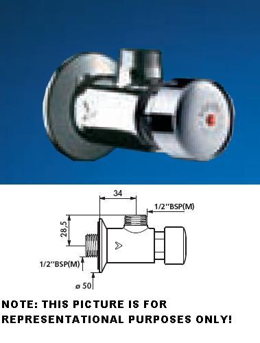 TEMPOSTOP Anti-Blocking (AB) Shower Valve Angled Type 1/2" BSP(M) 1/2" 15 (seconds) - DD 748001