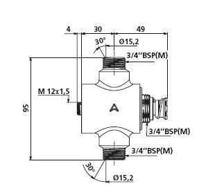 TEMPOSTOP Shower Control - 1/2" BSP(M). - DD 749142