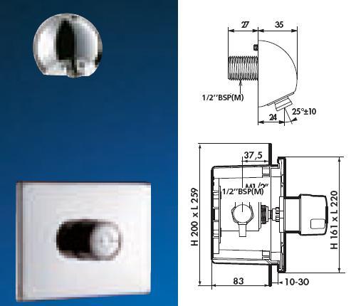 TEMPOSTOP Shower Valve Water Proof Recessed Box, ROUND Shower Head - DD 749229