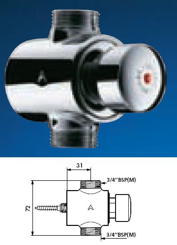 TEMPOSTOP Shower Valve, Straight 3/4" BSP(MM) 30 (seconds) - DD 749700