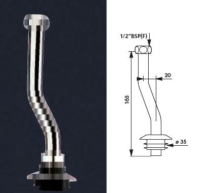 Urinal Neck Tube 1/2" BSP(F) Diameter (  ) 35 - DD 752000