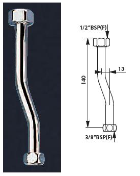 Urinal Neck Tube 1/2" BSP(F) - 3/8" BSP(F) For PORCHER - DD 753000