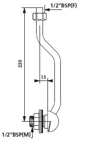 Stall Neck Tube 1/2" BSP(F) For J.D. Murale2 & Boissiere2 - DD 756230