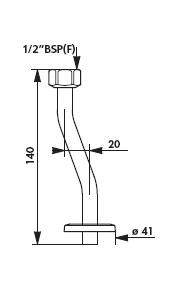 Urinal Neck Tube 1/2" BSP(F) For ROCA URITO - DD 757000