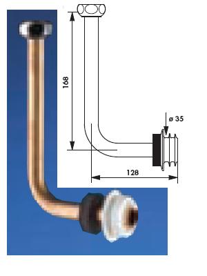 Urinal Neck Tube 1/2" BSP(F) Diameter (  ) 35 Recessed Inlet - DD 758135