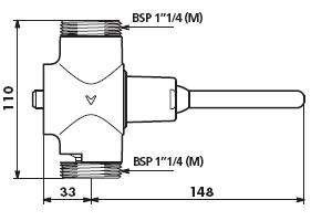 TEMPOSTOP Flush Valve, Lever 1"1/4 BSP(MM) 7sec - DD 760410