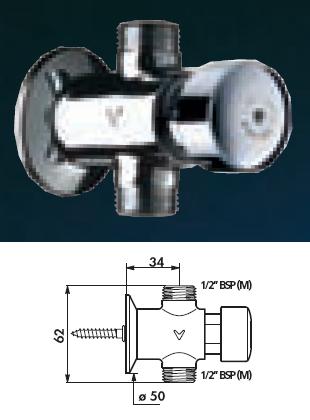 TEMPOSTOP Urinal Valve, Straight 1/2" BSP(MM) 7 (seconds) - DD 777000