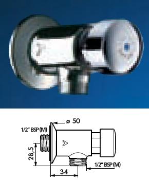 TEMPOSTOP Urinal Valve Angled 1/2" BSP(MM) 7 (seconds) - DD 778000