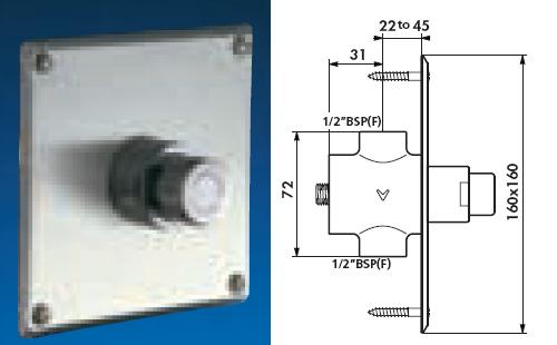 TEMPOSTOP Recessed Urinal Valve 1/2" BSP(F) 7 (seconds) - DD 779427