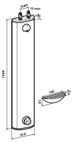 TEMPOMIX White Shower Panel, Top Inlets With Soap Dish - DD 79030215