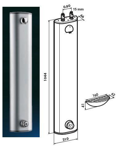 TEMPOMIX Aluminium Shower Panel, Top Inlets With Soap Dish - DD 79030515