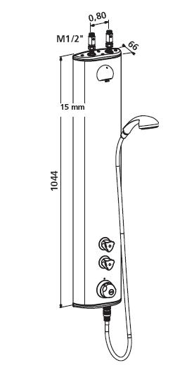 PREMIX Aluminium Shower Panel With Flexible Handset - DD 79239015