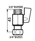 Stop Cock Union 3/8" BSP(MF), Chrome + Nut - DD 825212