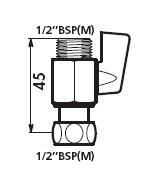 Stop Cock Union 1/2" BSP(MF), Chrome + Nut - DD 825215