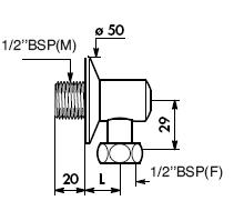 Elbow "STOP" Union 1/2" BSP(MF) - DD 836215