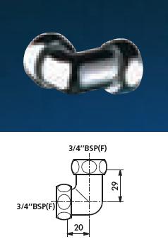 2x Square Unions 3/4" BSP(FF) - DD 874220.2P