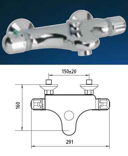 SECURITHERM Bath-Shower, With Temperature Stop 38C - DD H9752