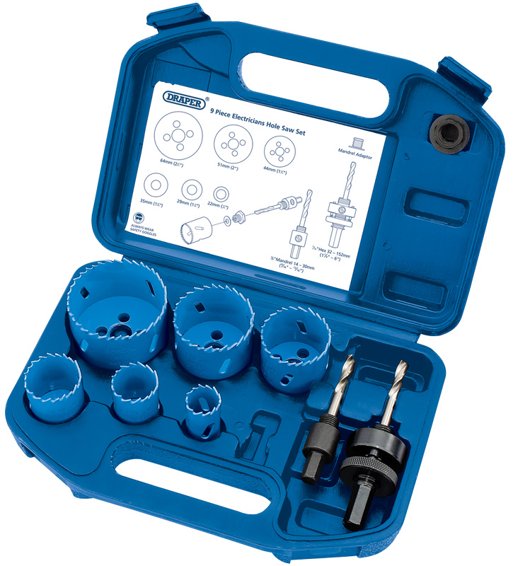 9 Piece Electricians Holesaw Kit - 02281 